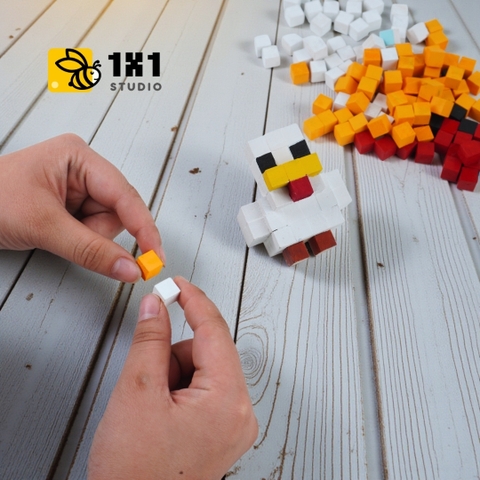 p1. Bộ Lắp Ghép Mô Hình Minecraft Chicken Gà (Thu Nhỏ)