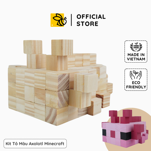 (DIY)  Kit Tô Màu Minecraft Axolotl size M (Bản Mới)