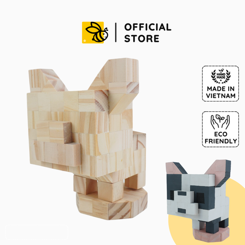 (DIY) Kit Tô Màu Mô Hình Chó Bull Pháp (s)