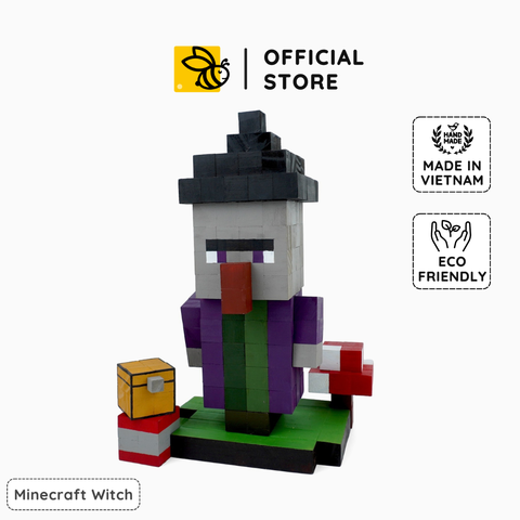 Mô Hình Gỗ Minecraft Witch (Art Toy)