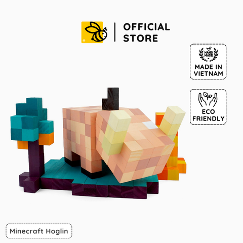 Mô Hình Gỗ Minecraft Hoglin (Art Toy)
