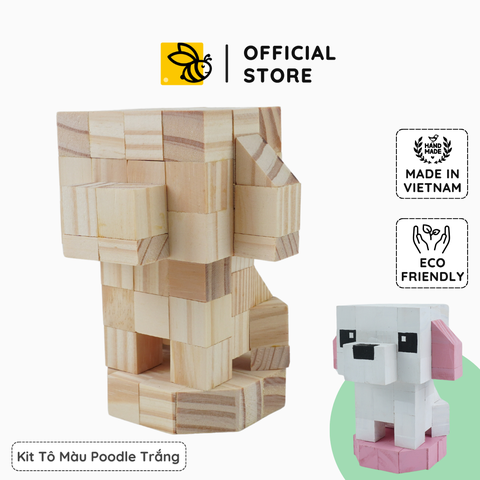 (DIY) Kit Tô Màu Chó Poodle Trắng