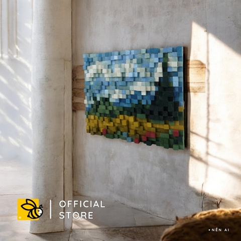 Tranh Pixel The Wheat Field (Blur)