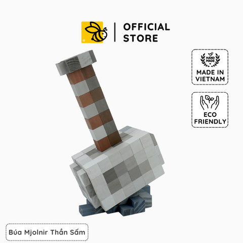 Mô Hình Gỗ Búa Mjolnir Thần Sấm (Art Toy)