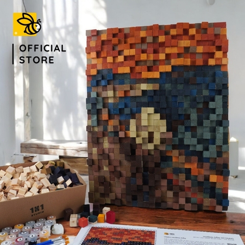 Kit Tự Làm Tranh Pixel Gỗ The Scream (Blur)