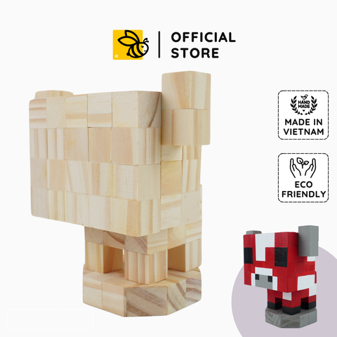 (DIY) Kit Tô Màu Minecraft Mooshroom (Bò Nấm Đỏ)