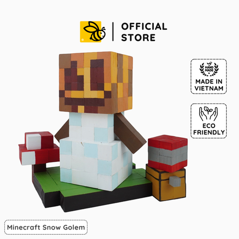 Mô Hình Gỗ Minecraft Snow Golem (Art Toy)