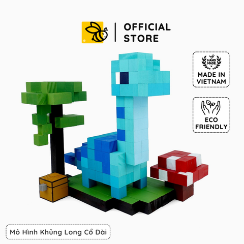 Mô Hình Gỗ Khủng Long Cổ Dài (Art Toy)