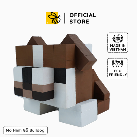 Mô Hình Gỗ Chó Bulldog (size s)