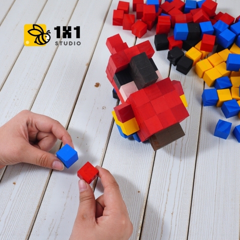 p1. Bộ Lắp Ghép Mô Hình Minecraft Parrot (Vẹt)