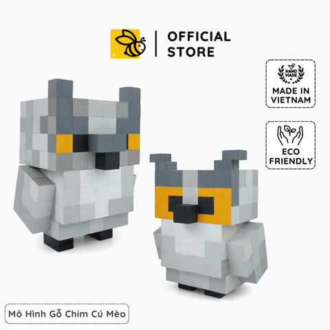 Mô Hình Gỗ Cú Mèo (Art Toy)