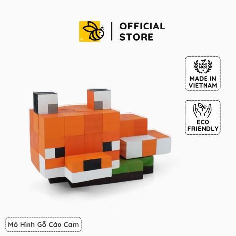Mô Hình Gỗ Minecraft Cáo Cam (size s)