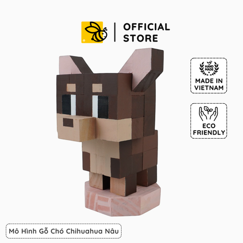 Mô Hình Gỗ Chó Chihuahua (màu nâu)