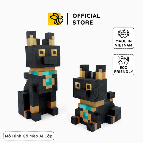 Mô Hình Gỗ Mèo Ai Cập Dáng Đứng (Art Toy)