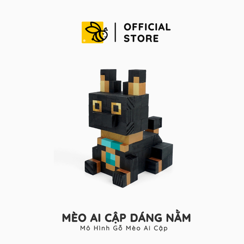 Mô Hình Gỗ Mèo Ai Cập Dáng Nằm (Art Toy)