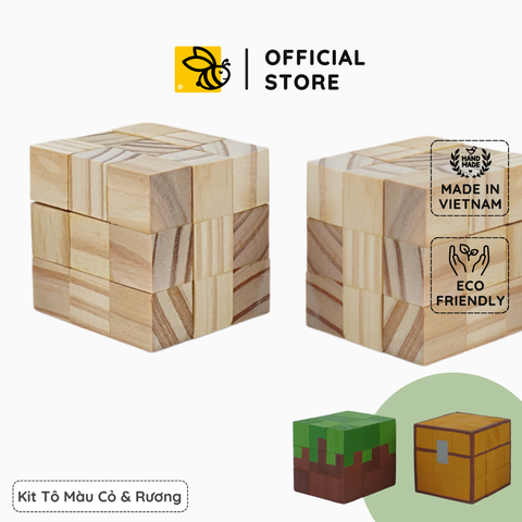 (DIY) Kit Tô Màu Minecraft Chest & Grass Block