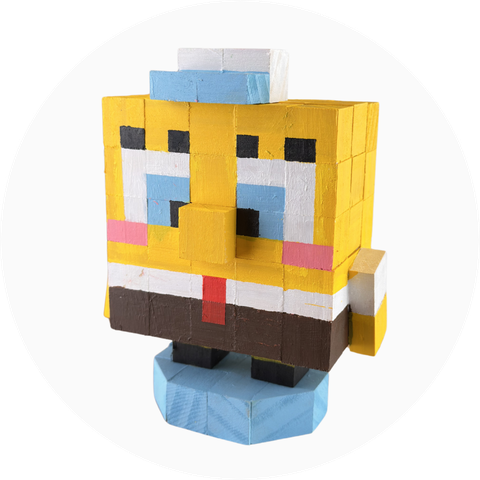 p6. Mô Hình Gỗ Bọt Biển SpongeBob