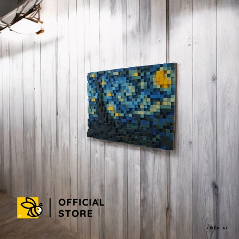 Tranh Pixel Starry Night (Blur)