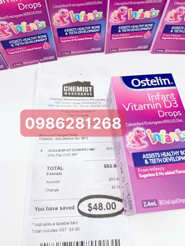 Ostelin Infant Vitamin D3 Drops Cho Trẻ Từ Sơ Sinh Đến 12 Tuổi - Bổ sung D3 dạng nhỏ giọt