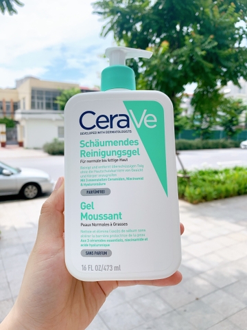 Sữa Rửa Mặt Dịu Nhẹ Cho Da Thường Đến Da Dầu Cerave Foaming Facial Cleanser 236ml - xanh ngọc