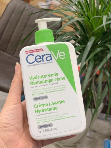 CeraVe Hydrating Cleanser - Sữa Rửa Mặt Cho Da Khô, Hỗn Hợp Khô Nhạy Cảm (xanh lá) 236ml