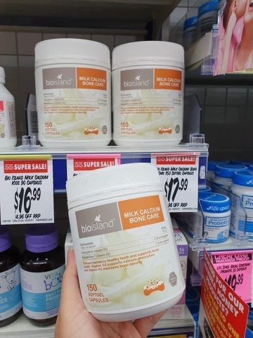 Hỗ trợ xương khớp Viên canxi sữa bổ sung canxi Bio Island Milk Calcium Bone Care 150 viên