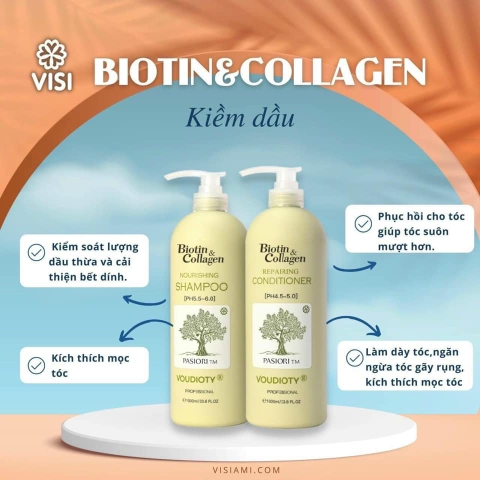 Set dầu gội xả Biotin & Collagen 500ml & 1000ml