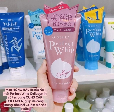 Sữa Rửa Mặt Senka Tạo Bọt Bổ Sung Collagen 120g Perfect Whip Collagen
