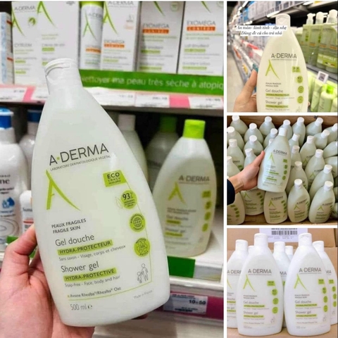 Sữa tắm Aderma trị mụn lưng , dành cho da nhạy cảm 500ml