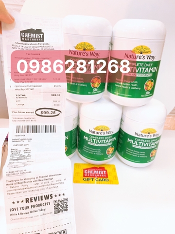 Vitamin Tổng Hợp Nature’s Way Complete Daily Multivitamin Úc 200 Viên