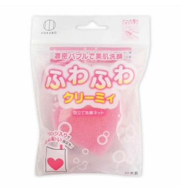 Lưới mút tạo bọt rửa mặt hình trái tim Nhật Bản