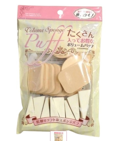 Mút trang điểm vuông tròn 24 miếng Nhật Bản