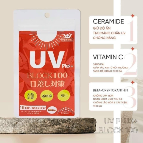 Viên chống nắng UV PLUS BLOCK 100 túi 45 viên