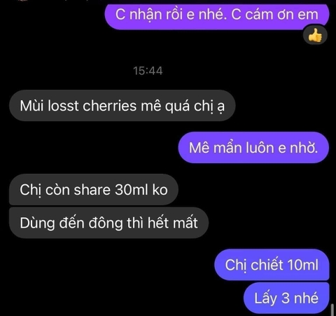 Nước hoa chiết 10ml TF lost cherry