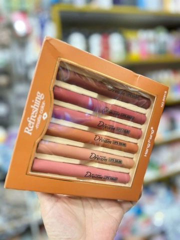 Set Son Thỏi 6 Cây Son Thái Lan Sweet Dream Hengfang Refreshing Matte Color Siêu Lì Mịn Môi Cực Hot.
