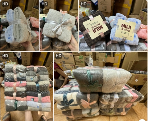 Sét 2 chiếc Khăn tắm MUJI xuất Nhật 60*120cm