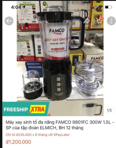 Máy xay đa chức năng Famco 9801FC