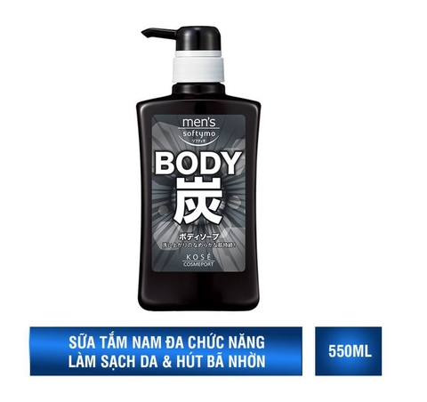 Sữa tắm than hoạt tính dành cho nam Softymo 550ml