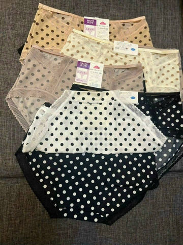 Quần lót chấm bi cạp cao sét 2 chiếc hàng Nhật Bản