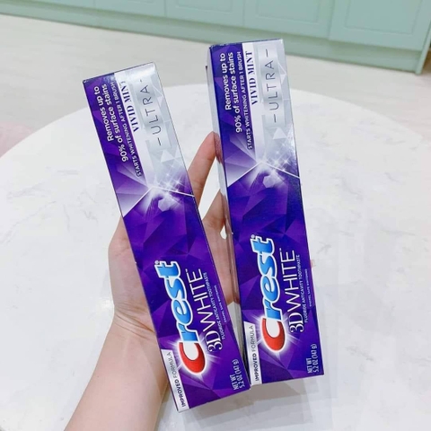 Kem đánh răng Crest Mỹ 3D white tím