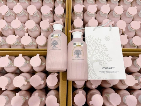 Dầu gội xả Biotin Essence màu hồng mỗi chai 500ml