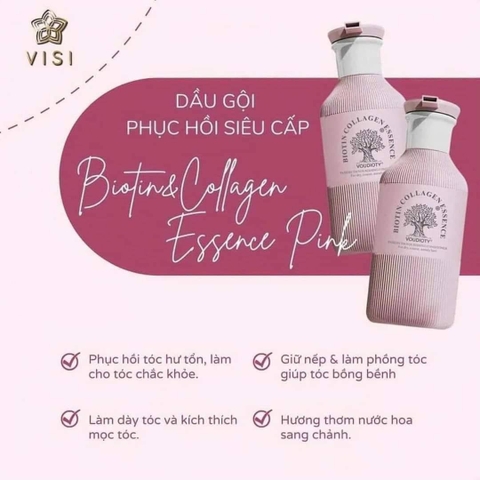 Dầu gội xả Biotin Essence màu hồng mỗi chai 500ml