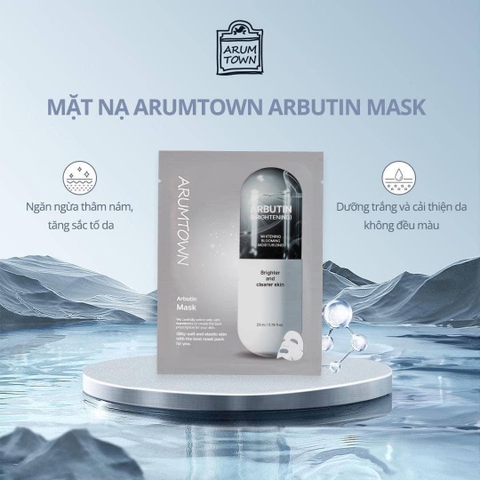Mặt Nạ Arumtown Arbutin Mask Dưỡng Sáng, Đều Màu Da hộp 10 miếng