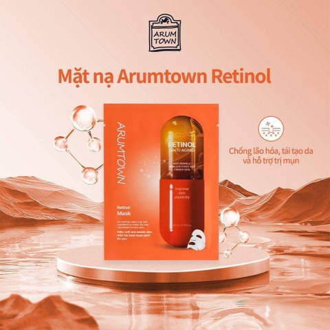 Mặt Nạ Arumtown Retinol Tái Tạo Da, Ngừa Lão Hóa hộp 10 miếng