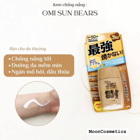 Kem chống nắng Omi Sun Bears vỏ vàng cho da khô, hỗn hợp