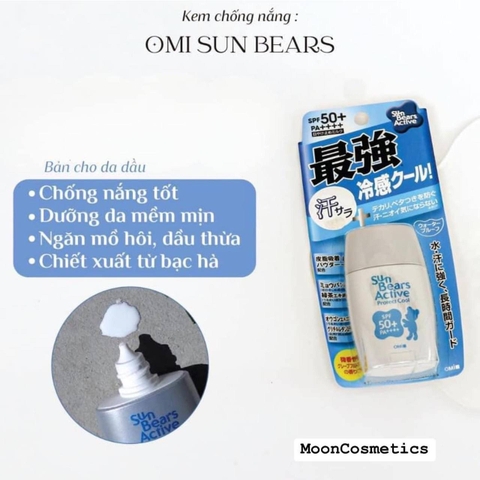 Kem chống nắng Omi Sun Bears vỏ bạc cho da dầu