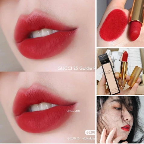 Son lì Gucci mate màu 25 goldie red