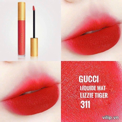 Son kem Gucci 311 đỏ ánh cam