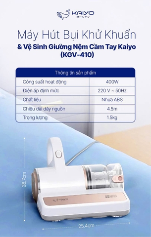 Máy hút bụi và khử khuẩn Kaiyo