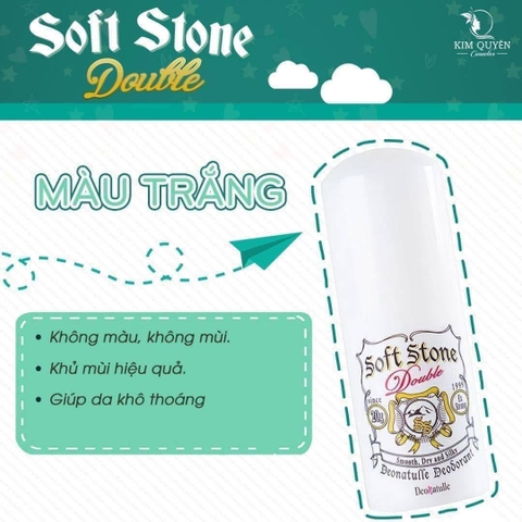 Lăn đá khoáng Nhật Bản màu trắng